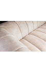 LETO 3-personers sofa i champagnefarvet fløjl med sorte ben
