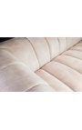 LETO 3-seater sofa in champagne-coloured velvet with black legs