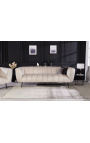 LETO 3-personers sofa i champagnefarvet fløjl med sorte ben