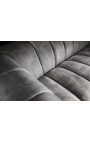 LETO 3-istuttava sohva tummanharmaata samettia, mustat jalat