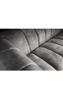 LETO 3-seater sofa in dark gray velvet with black legs