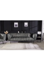 LETO 3-seater sofa in dark gray velvet with black legs