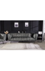 LETO 3-Sitzer-Sofa aus dunkelgrauem Samt mit schwarzen Beinen