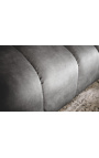 LETO 3-seater sofa in dark gray velvet with black legs