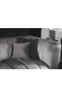 LETO 3-seater sofa in dark gray velvet with black legs