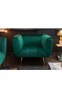 LETO armchair in emerald green velvet with golden legs