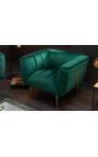 Fauteuil LETO en velours vert émeraude avec pieds dorés