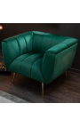 LETO-Sessel aus smaragdgrünem Samt mit goldenen Beinen