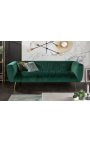 LETO 3-местен диван в изумрудено зелено кадифе със златни крака