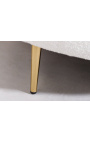 MALO 3-istuttava sohva korin muotoista valkoista kiharaa samettia ja kultaiset jalat