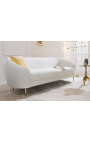 MALO 3 személyes kanapé kosár alakú fehér göndör bársonyból és arany lábbal