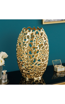 CORY Stahl und Gold Metall dekorative Vase - 50 cm