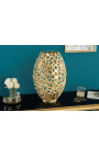 CORY steel and gold metal decorative vase - 50 cm
