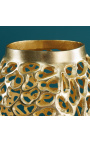 Dekorativ vasse av stål og gullgjeve metall - 65 cm