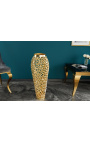 Decorative steel and gold metal vase - 65 cm