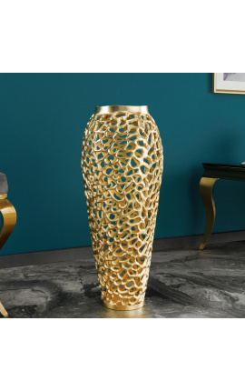 Vaso Deco CORY alluminio metallo e oro - 90 cm