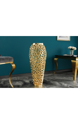 Vaso Deco CORY alluminio metallo e oro - 90 cm