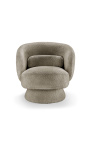 Design JOEY fauteuil uit de jaren 70 in curly taupe stof