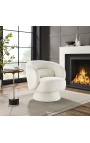 Design JOEY fauteuil uit de jaren 70 in krullend witte stof