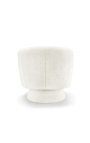 Fauteuil JOEY design Années 1970 tissu blanc bouclé