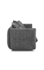 CEMENOS 3-seater sofa in dark gray curly velvet