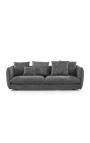 CEMENOS 3-Sitzer-Sofa aus dunkelgrauem lockigem Samt