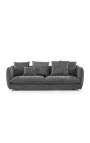 CEMENOS 3-Sitzer-Sofa aus dunkelgrauem lockigem Samt