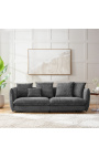 CEMENOS 3-seater sofa in dark gray curly velvet