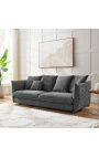 CEMENOS 3-seater sofa in dark gray curly velvet