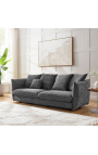 CEMENOS 3-sits soffa i mörkgrå lockig sammet
