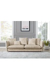 3-personers sofa CEMENOS champagnefarvet fløjl