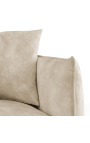 3-seater sofa CEMENOS champagne-coloured velvet