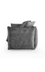 3-seater sofa CEMENOS dark gray-coloured velvet