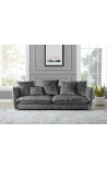 3-vietė sofa CEMENOS tamsiai pilkos spalvos aksomas
