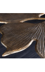 Kaffebord "ginkgo blade" metal- og guldaluminium 75 cm
