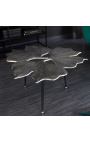 Koffietafel "bladeren van Ginkgo" metalen en aluminium zilveren kleur 75 cm