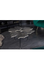 Kavos stalas "ginkgo lapai" metalo ir aliuminio sidabro spalva 75 cm