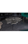 Table basse "feuilles de Ginkgo" métal et aluminium argenté 75 cm