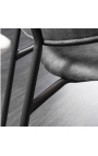 Σετ 2 καρέκλες τραπεζαρίας επώνυμων RICHARD σε γκρι βελούδο και μαύρα πόδια