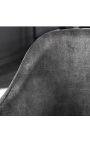 Zestaw 2 designerskich krzeseł do jadalni RICHARD z szarego aksamitu i czarnych nóg