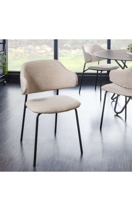 Sada 2 designových jídelních židlí RICHARD v barvě sametové barvy a černých nohou