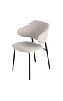 Conjunto de 2 sillas de comedor de diseño RICHARD en terciopelo topo y patas negras