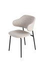 Set de 2 chaises de repas RICHARD design en velours taupe et pieds noirs