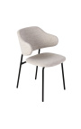 Conjunto de 2 sillas de comedor de diseño RICHARD en terciopelo topo y patas negras