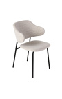 Set de 2 chaises de repas RICHARD design en velours taupe et pieds noirs