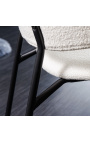 Conjunt de 2 cadires de menjador de disseny RICHARD de vellut blanc i potes negres