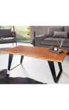 NATURA coffee table with black metal base - 115 cm