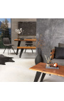 NATURA coffee table with black metal base - 115 cm