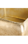 MALO quadratischer Kaffeetisch aus Aluminium und Goldmetall gehämmert - 70 cm