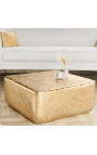 MALO square coffee table in aluminium and gold metal hammered - 70 cm